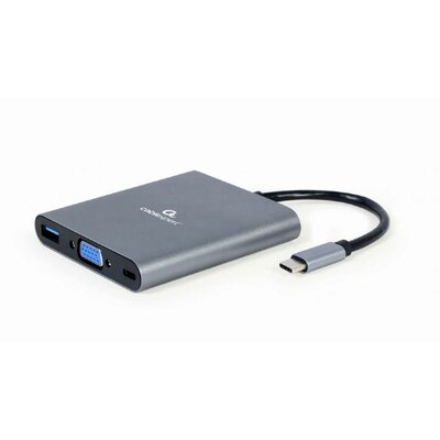 Gembird A-CM-COMBO6-01 USB-C® (USB 3.1) Multiport hub Szürke