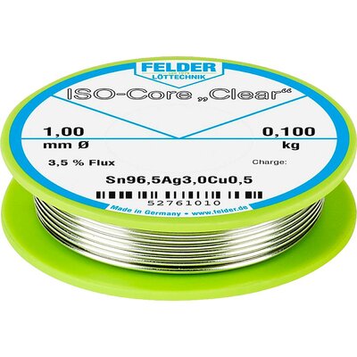 Felder ISO-Core Clear SAC305 Forrasztóón Tekercs Sn96,5Ag3Cu0,5 0.100 kg 1 mm