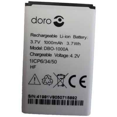 doro Mobiltelefon akku 1370, 1372, 2404 1000 mAh