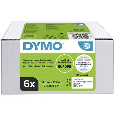 DYMO Etikett tekercs Kombinált csomag 2093092 2093092 101 x 54 mm Papír Fehér 1320 db Véglegesen tapadó Csomagküldő etikett