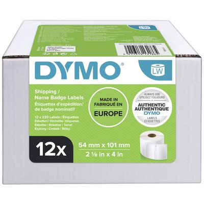 DYMO Etikett tekercs Kombinált csomag 13186 S0722420 101 x 54 mm Papír Fehér 2640 db Véglegesen tapadó Csomagküldő etikett, Névtábla etikett