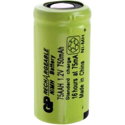 2/3 AA akku NiMH 1.2V 750 mAh, Flat-Top, GP Batteries GP75AAH