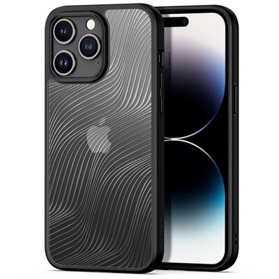 DUX DUCIS AIMO szilikon telefonvédő (ütésállóság, kameravédő, matt, hullám) FEKETE [Apple iPhone 15 Pro Max]