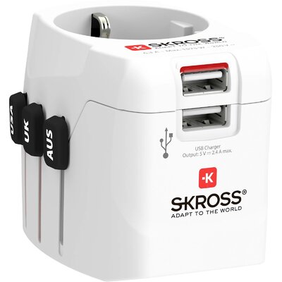 Skross 1302470 Úti adapter Pro Light USB (2xA) -World