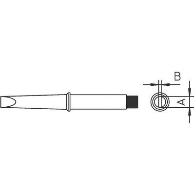 Weller CT5C7 W61 pákához. Hosszú, kétoldalt csapott, lapított, véső formájú pákahegy, forrasztóhegy 3.2 mm