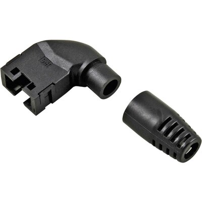 Törésgátló RJ45 csatlakozó dugóhoz, fekete, könyök, Hirose Electronic RJ45-KS90LR