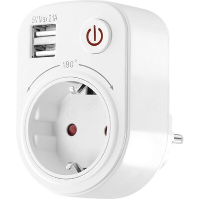 LEDmaxx 106649 Köztes dugalj USB-vel