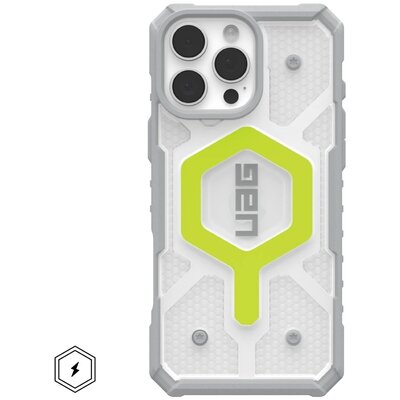 UAG Urban Armor Gear tok PATHFINDER CLEAR kompatibilis a MagSafe készülékkel IPHONE 16 Pro Max aktív neon