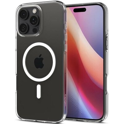 Apple iPhone 16 Pro, Szilikon tok, Magsafe töltővel kompatibilis, Spigen Crystal Flex Mag, átlátszó