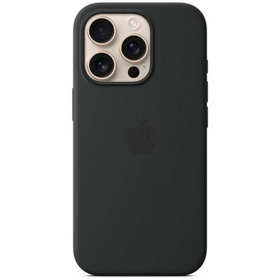 Apple iPhone 16 Pro, Szilikon tok, Magsafe kompatibilis, fekete, gyári