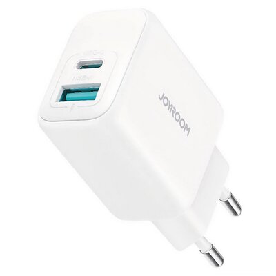 JOYROOM JR-TCF21 JOYROOM hálózati töltő USB+Type-C aljzat (20W, PD gyorstöltő 3.0) FEHÉR