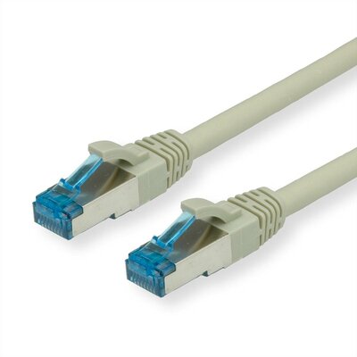 Value 21.99.0865 RJ45 Hálózati kábel, patchkábel CAT 6A S/FTP 5.00 m Szürke Kettős árnyékolás, Halogénmentes, Lángálló 1 db