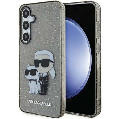 Karl Lagerfeld Glitter Karl&Choupette Samsung Galaxy S24 tok, fekete