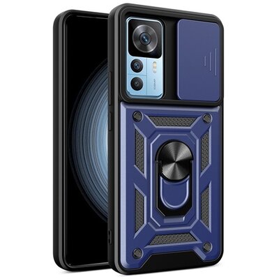 Defender szilikon telefonvédő (ütésállóság, tartógyűrű, kameravédő) SÖTÉTKÉK [Xiaomi 12T Pro / 12T]