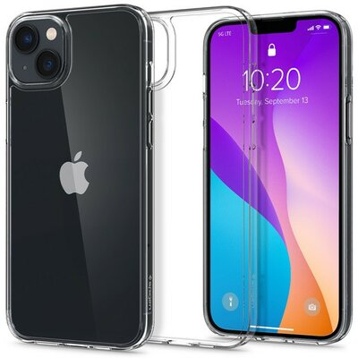 Apple iPhone 14 Plus, Műanyag hátlap védőtok + szilikon keret, közepesen ütésálló, légpárnás sarok, Spigen Airskin Hybrid, átlátszó