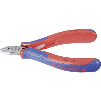 Knipex Elektronikai oldalcsípőfogó, 77 72 115 Kivitel Csúcsos mini fej, kis felülettel Vágási érték (max.) Puha/középkemény drót: Ø 0,8/- mm 77 72 115