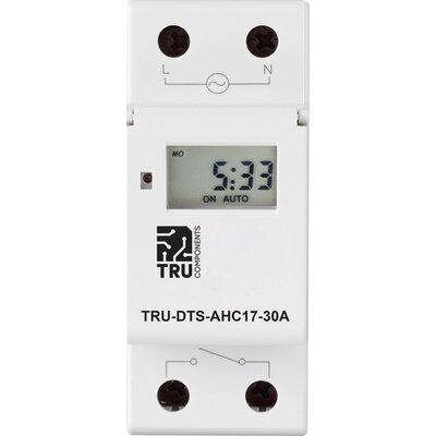 TRU COMPONENTS TC-8576084 Időkapcsoló óra kalapsínhez TRU-DTS-AHC17-30A 230 V/AC Heti program