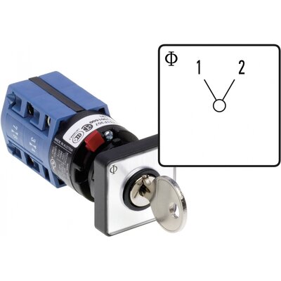 Kulcsos átkapcsoló nulla állás nélkül Kapcsolási szög 60 ° 10 A Kraus & Naimer CG4 A220-600 FS2 V750D/2J