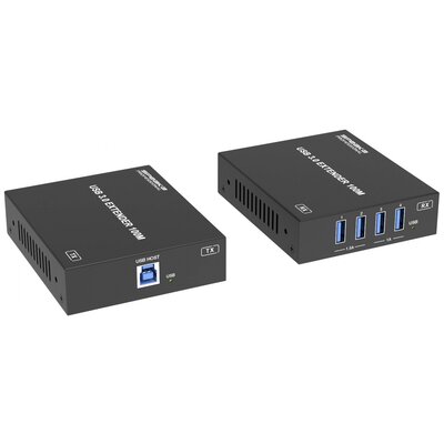 SpeaKa Professional SP-USBE-800 1+4 port KVM bővítő Számítógéppel vezérelhető Fekete