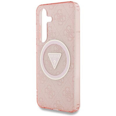 GUESS tok SAMSUNG S25 GUHMS25SHG4PRTGP (Magnetic IML Metal Glitter 4G Circle Triangle) pink