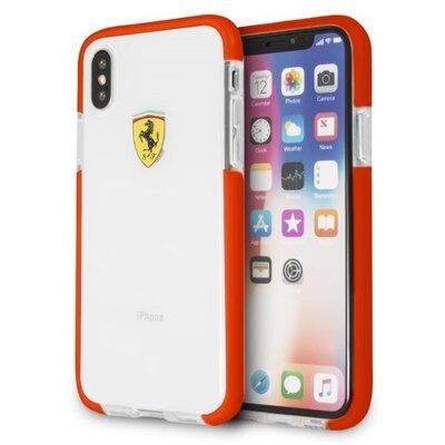 Ferrari iPhone X átlátszó/piros kemény fényes hátlap