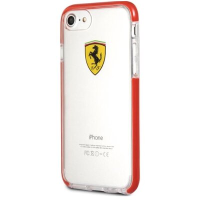 Ferrari iPhone 7 átlátszó/piros fényes hátlap