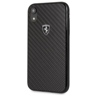 Ferrari Heritage iPhone XR fekete kemény/valódi karbon tok