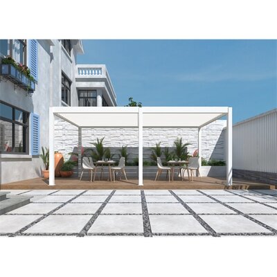 Iris MP-106WH bioklimatikus, elektromos mozgatású, LED világítású, fehér 6x4 m pergola