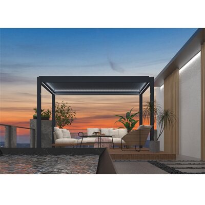 Iris MP-103GR bioklimatikus, elektromos mozgatású, LED világítású, antracit 3x4 m pergola