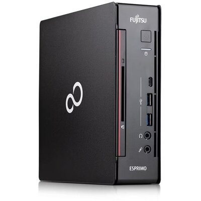 Fujitsu Esprimo Q958 Micro/i3-8100T/8GB/256GB SSD/Win Pro COA/fekete asztali számítógép (Használt A+,felújított)