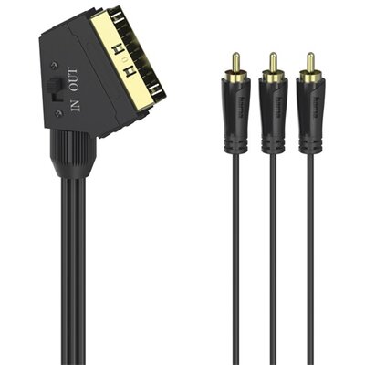 Hama 205156 FIC AV SCART-3RCA be/ki 1,5m összekötőkábel