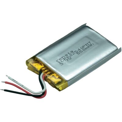 Renata lítium-polimer akku 3,7 V, 600 mAh, 42,5 x 25,7 x 6,5 mm, ICP622540PMT