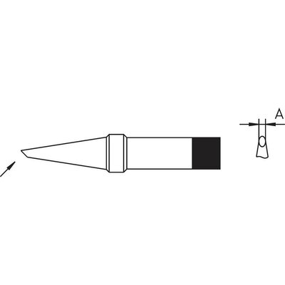 Weller PT pákahegy, forrasztóhegy PT-F8 kúpos, egyoldalt lapított, lecsapott hegy 1.2 mm